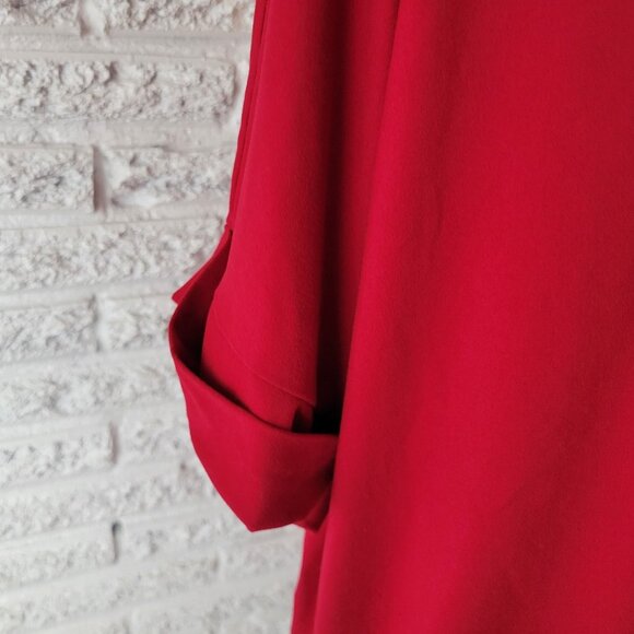 Zenana Womens Top 1X Plus Tee Cuff Short Sleeve Red Polyester Blend Comfy RED37E - Picture 5 of 9